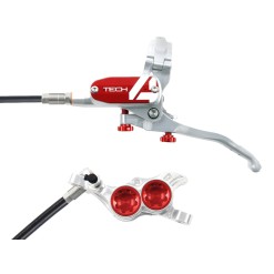 Hope Frein à disque arrière Tech 4 V4 Argent / Rouge - Purebike