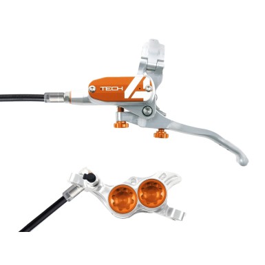 Hope Frein à disque avant Tech 4 V4 Argent / Orange - Purebike