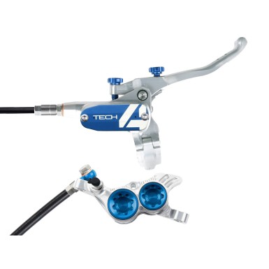 Hope Frein à disque arrière Tech 4 V4 Argent / Bleu - Purebike