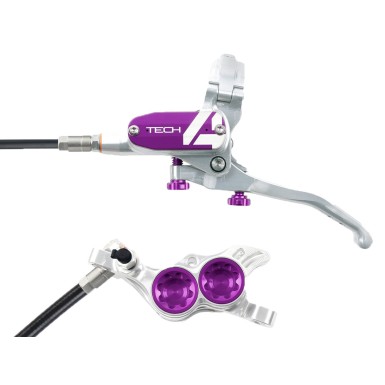 Hope Frein à disque avant Tech 4 V4 Argent / Violet - Purebike