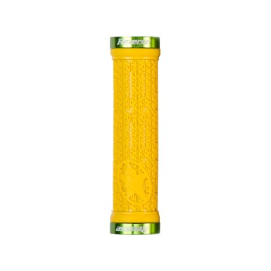 Grips Stamp Lock-On Jaune - Poignées grips de vélo - Accessoires VTT - Purebike - Materiel Velo, Accessoires VTT Equipement Vélo