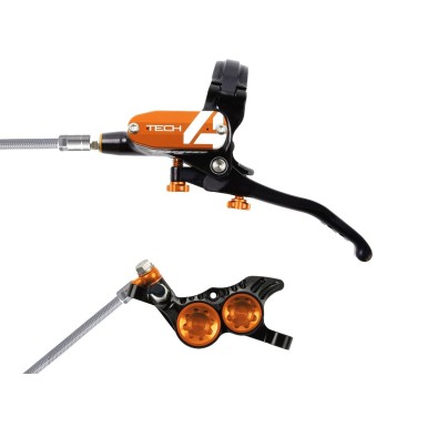 Hope Frein à disque avant Tech 4 V4 Noir/Orange - Purebike
