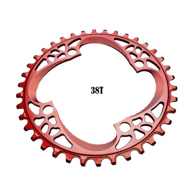 Plateau Narrow Wide 104 mm Rouge - Plateaux VTT, Plateau VTT Oval - Purebike - Materiel Velo, Accessoires VTT Equipement Vélo - 