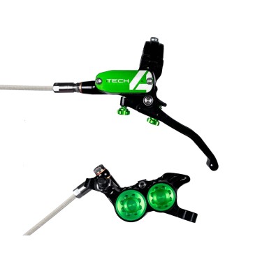 Hope Frein à disque avant Tech 4 V4 Factory Noir / Vert - Purebike