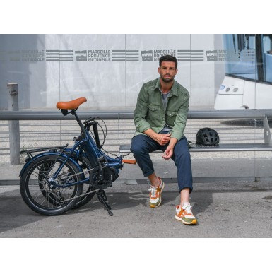 O2feel Vélo électrique IPeps Fold Up 5.1 Blanc Lin - Taille Unique (20") - iPowerFit 400 - Purebike