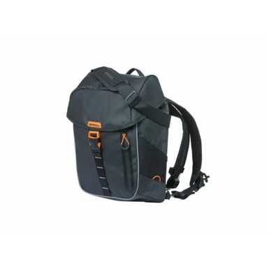 Basil Sacoche de porte-bagages Miles Tarpaulin 17L Noir/Orange - Purebike