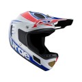 Casque Down-o-matic RR Blanc-Rouge-Bleu - Casque VTT intégral - Equipement sécurité VTT pour Cycliste - Purebike - Materiel Velo