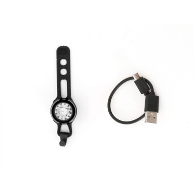 MSC Lampe de sécurité à LED avant USB Noir - Purebike