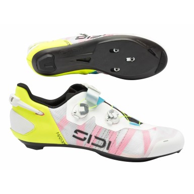 Sidi Chaussures Route WIRE 3 Blanc / Jaune Fluo - Purebike