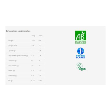 Mulebar Barre énergétique Reglisse, Graine de fenouil, Coco - Purebike