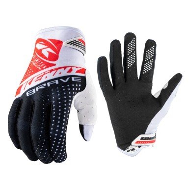 Kenny Gants Brave Blanc, Noir et Rouge - Purebike