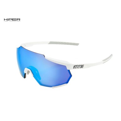Lunettes Racetrap Matte White - Hiper Blue Mirror - Purebike