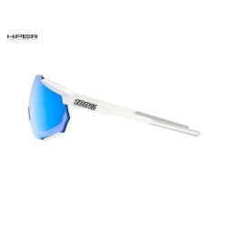Lunettes Racetrap Matte White - Hiper Blue Mirror
