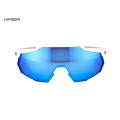 Lunettes Racetrap Matte White - Hiper Blue Mirror - Purebike