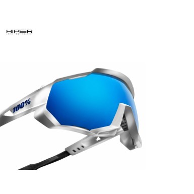 Lunettes Speedtrap Matte White - Hiper Blue Mirror - Purebike