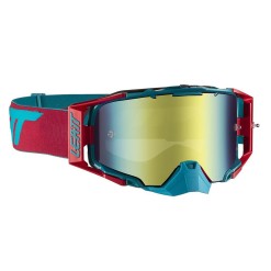 Leatt Masque Velocity 6.5 Iriz - Rouge/Bleu Turquoise - Ecran Bronze - Purebike