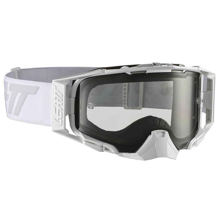 Leatt Masque Velocity 6.5 - Blanc/Gris - Ecran gris clair - Purebike
