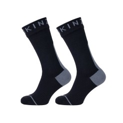 Sealskinz Chaussettes Mi Hautes Imperméables Hydrostop Toutes Saisons - Noir/Gris - Purebike