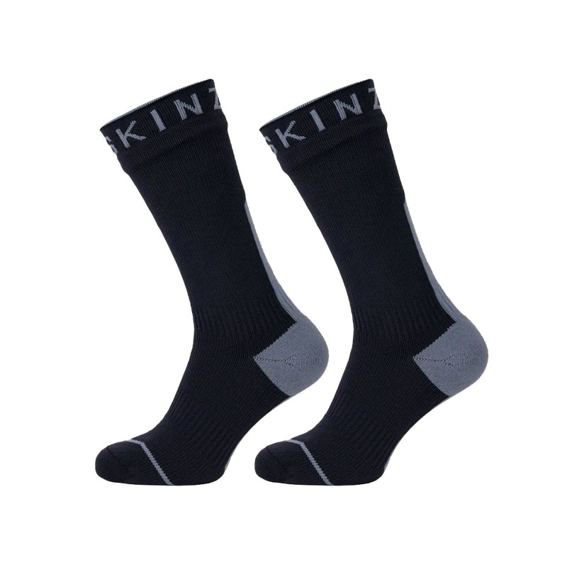 Sealskinz Chaussettes Mi Hautes Imperméables Hydrostop Toutes Saisons - Noir/Gris - Purebike