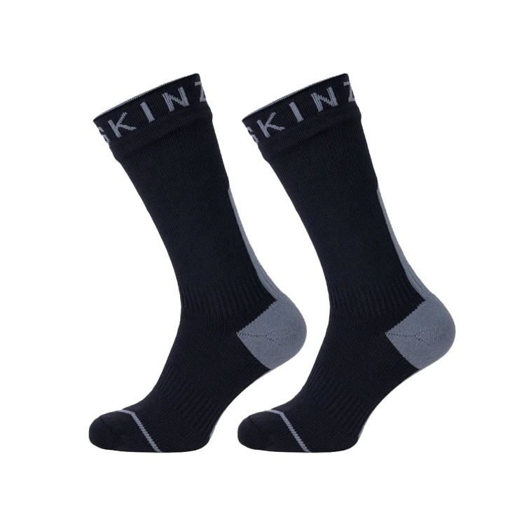 Sealskinz Chaussettes Mi Hautes Imperméables Hydrostop Toutes Saisons - Noir/Gris - Purebike
