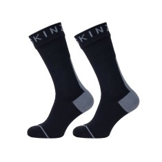 Sealskinz Chaussettes Mi Hautes Imperméables Hydrostop Toutes Saisons - Noir/Gris - Purebike