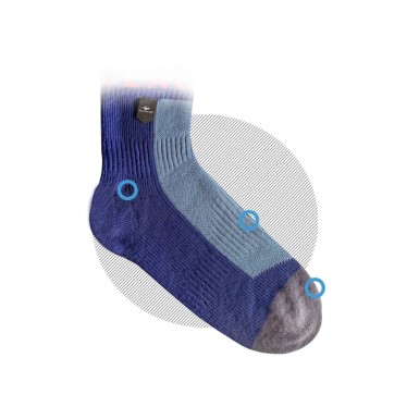 Chaussettes Mi Hautes Imperméables Hydrostop Toutes Saisons - Noir/Gris