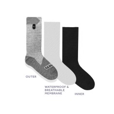 Sealskinz Chaussettes Mi Hautes Imperméables Hydrostop Toutes Saisons - Noir/Gris - Purebike