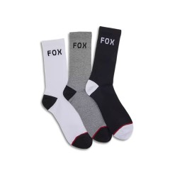 Fox Chaussettes Fox Crew - Lot de 3 - Noir/Gris/Blanc - Purebike
