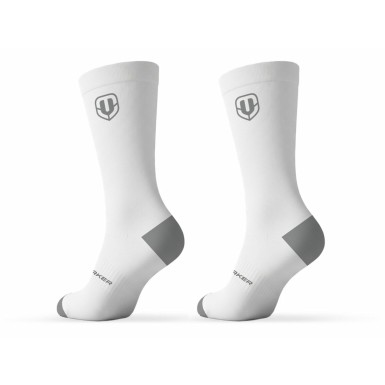Mondraker Chaussettes Hautes Performances antimicrobiennes - Blanc/Gris - Purebike