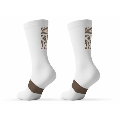 Mondraker Chaussettes Hautes Performances antimicrobiennes - Blanc/Marron - Purebike
