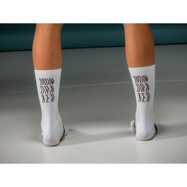 Mondraker Chaussettes Hautes Performances antimicrobiennes - Blanc/Marron - Purebike
