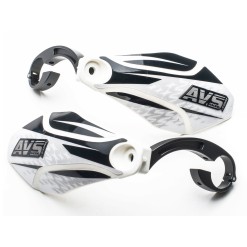 AVS Protège mains avec pattes aluminium - Blanc / Noir - Purebike