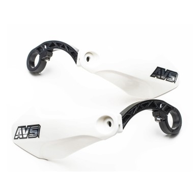 AVS Protège mains avec pattes plastique - Blanc - Purebike