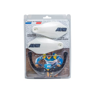 AVS Protège mains avec pattes plastique - Blanc - Purebike
