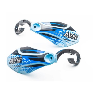 AVS Protège mains avec pattes aluminium - Bleu clair / Noir - Purebike