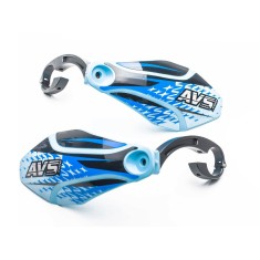 AVS Protège mains avec pattes aluminium - Bleu clair / Noir - Purebike