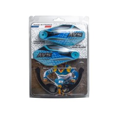 AVS Protège mains avec pattes aluminium - Bleu clair / Noir - Purebike
