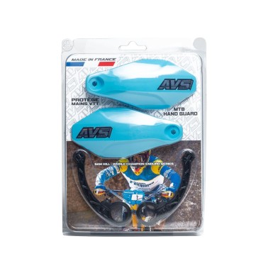 AVS Protège mains avec pattes plastique - Bleu clair - Purebike