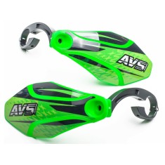 AVS Protège mains avec pattes aluminium - Vert / Noir - Purebike