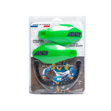 AVS Protège mains avec pattes plastique - Vert - Purebike