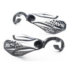 AVS Protège mains avec pattes aluminium - Noir / Blanc - Purebike