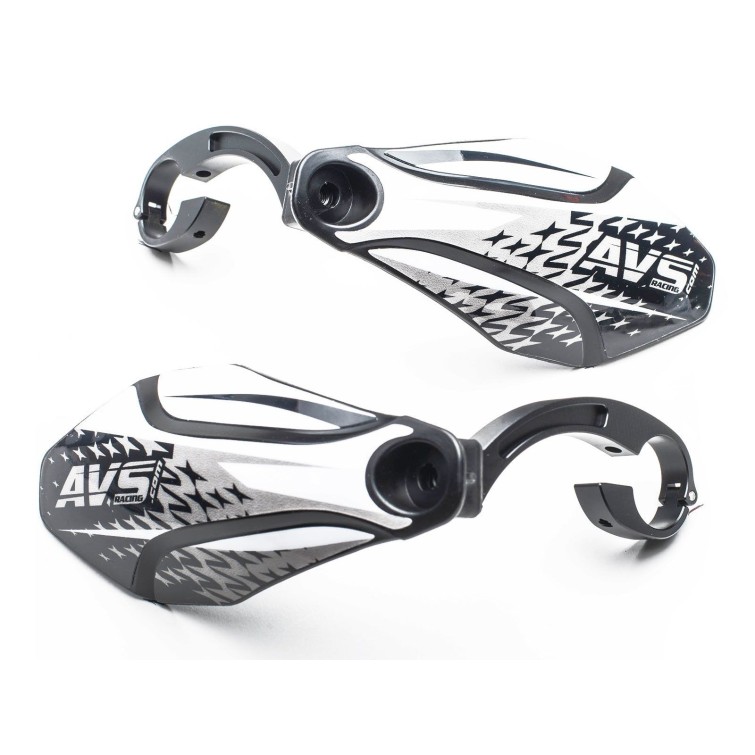 AVS Protège mains avec pattes aluminium - Noir / Blanc - Purebike