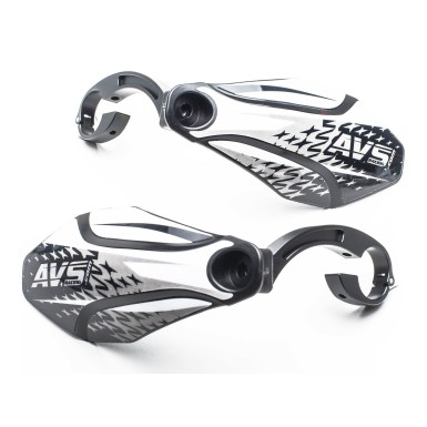 AVS Protège mains avec pattes aluminium - Noir / Blanc - Purebike