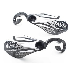 AVS Protège mains avec pattes aluminium - Noir / Blanc - Purebike