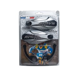 AVS Protège mains avec pattes aluminium - Noir / Blanc - Purebike