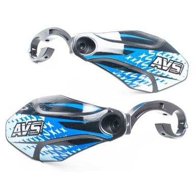 AVS Protège mains avec pattes aluminium - Noir / Bleu - Purebike