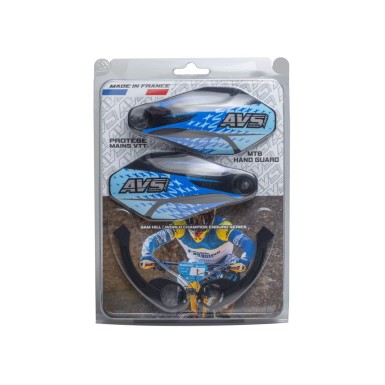 AVS Protège mains avec pattes aluminium - Noir / Bleu - Purebike