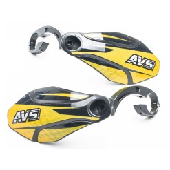 AVS Protège mains avec pattes aluminium - Noir / Jaune - Purebike