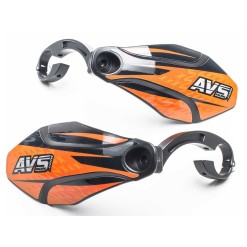 AVS Protège mains avec pattes aluminium - Noir / Orange - Purebike
