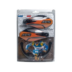 AVS Protège mains avec pattes aluminium - Noir / Orange - Purebike